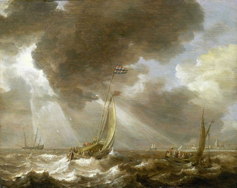 Dutch Ferry Boats in a Fresh Breeze
